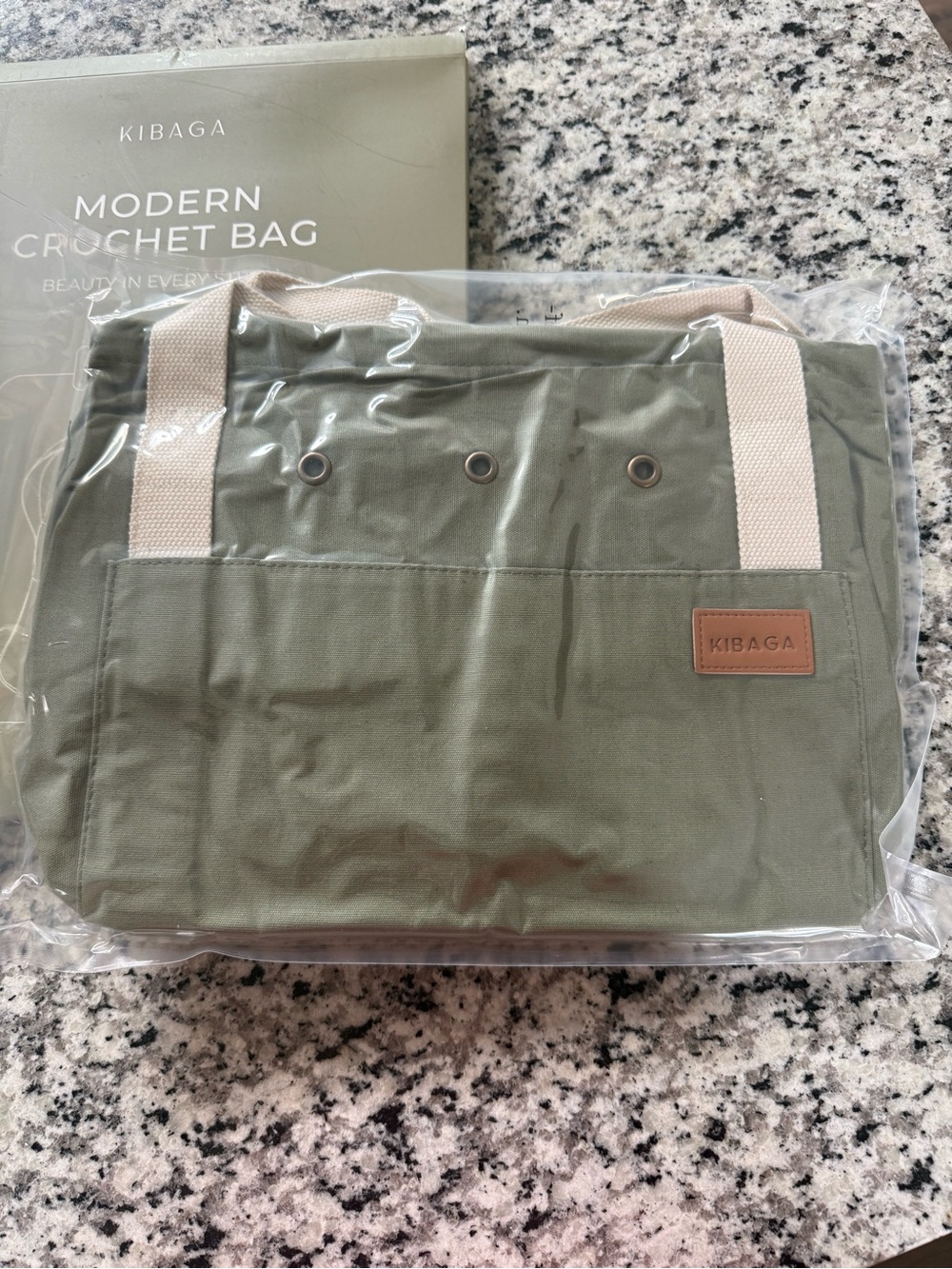 Kibaga Olive Canvas Crochet Bag
